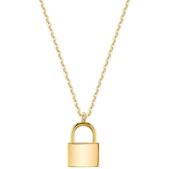 COPY 18k gold Initial Lock Necklace - Picture 8 of 12